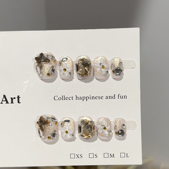 Decorative Floral Press-On Nail Art Set