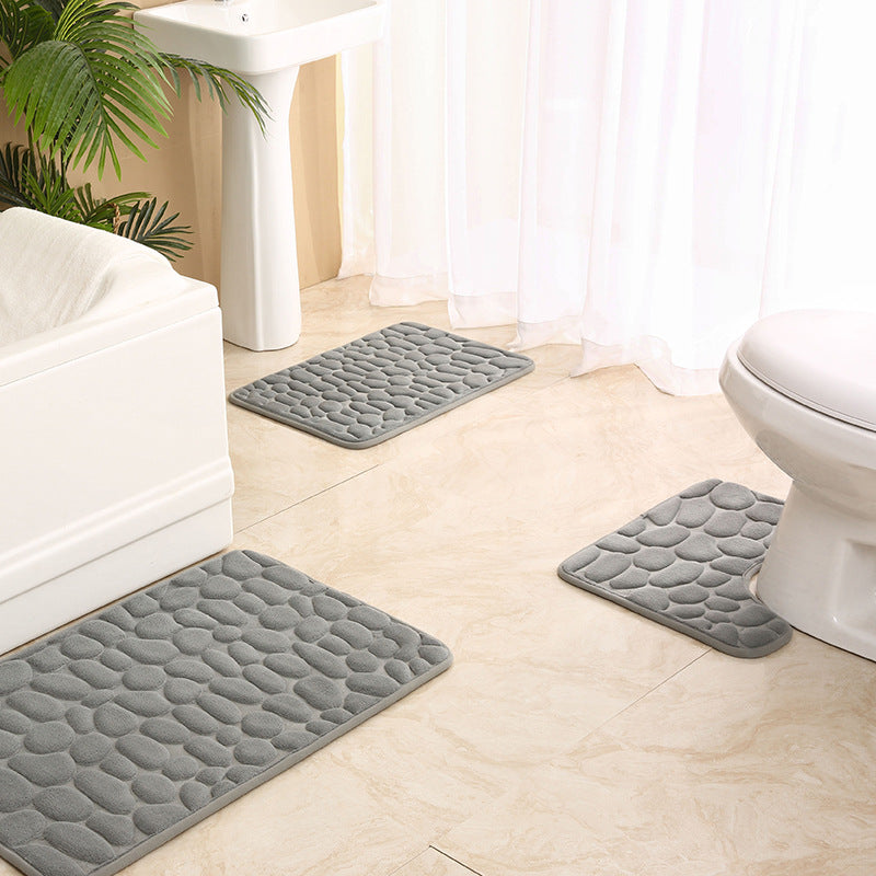 Pebble Textured Comfort Bath Mat Set