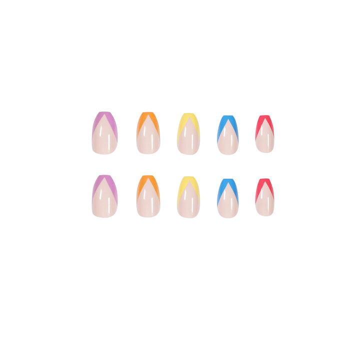 Artificial nail art with colorful tips and elegantly accented designs Kalsten
