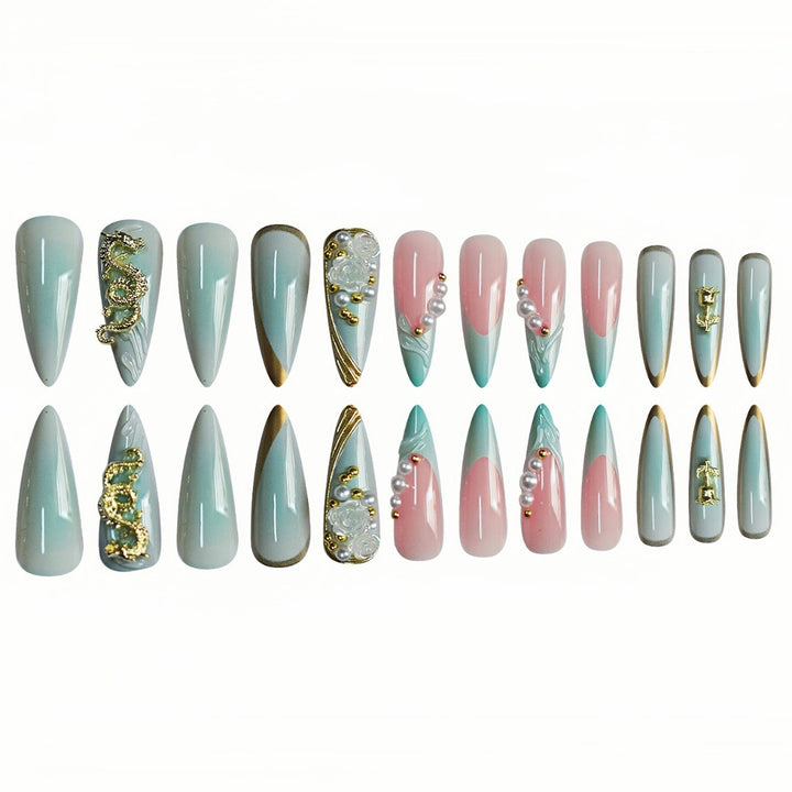 Decorative Stiletto Press-On Nail Art Extensions Kalsten