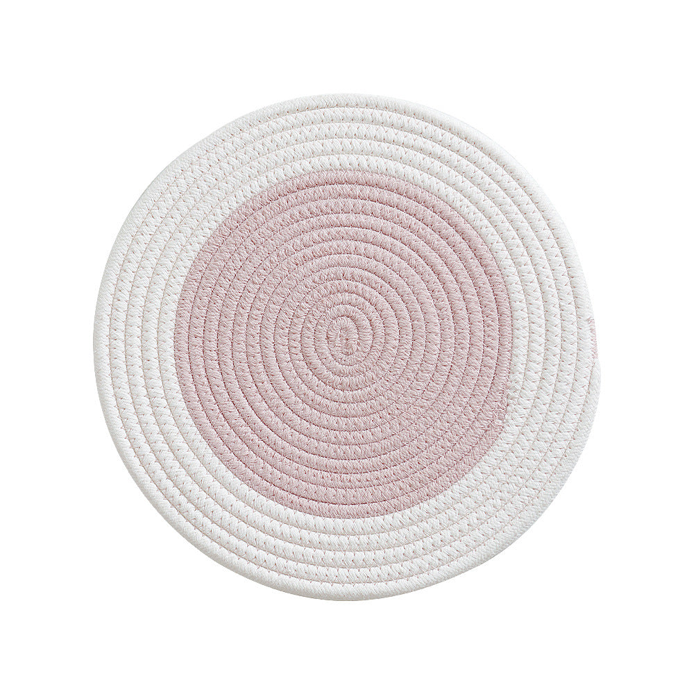 Round woven cotton braided rug for living and entrance area Kalsten