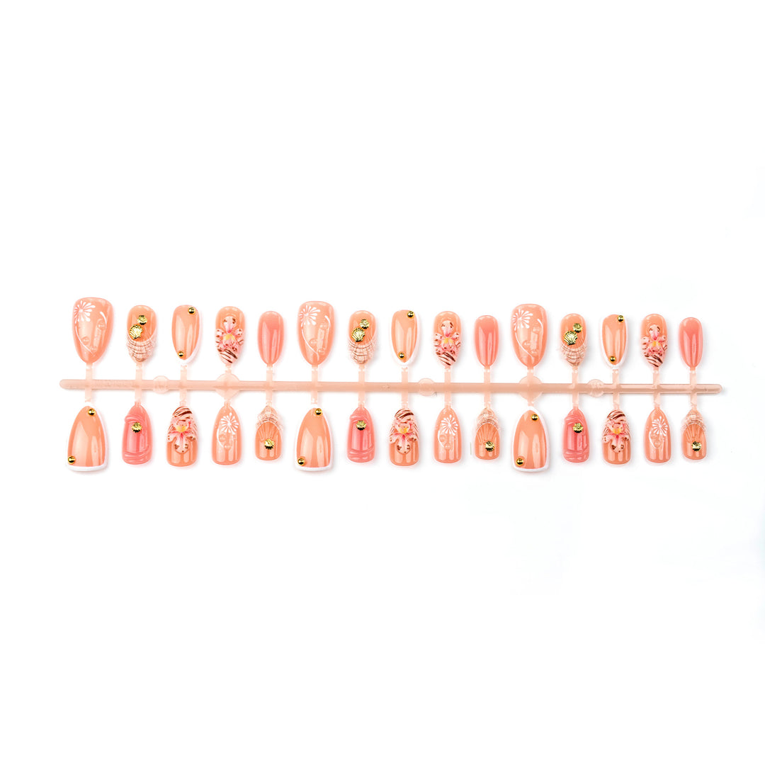 Elegant Floral Press-On Nail Art Design Kalsten