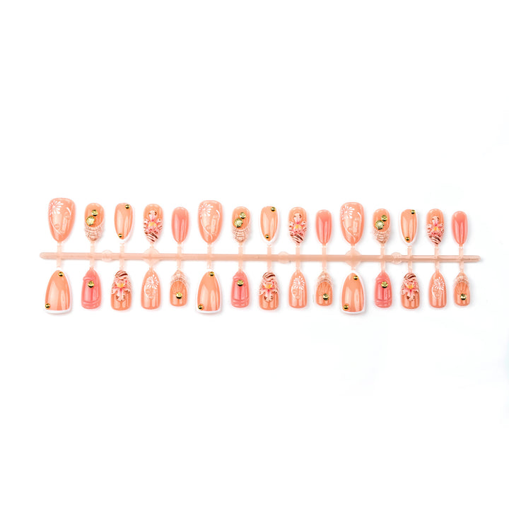 Elegant Floral Press-On Nail Art Design Kalsten