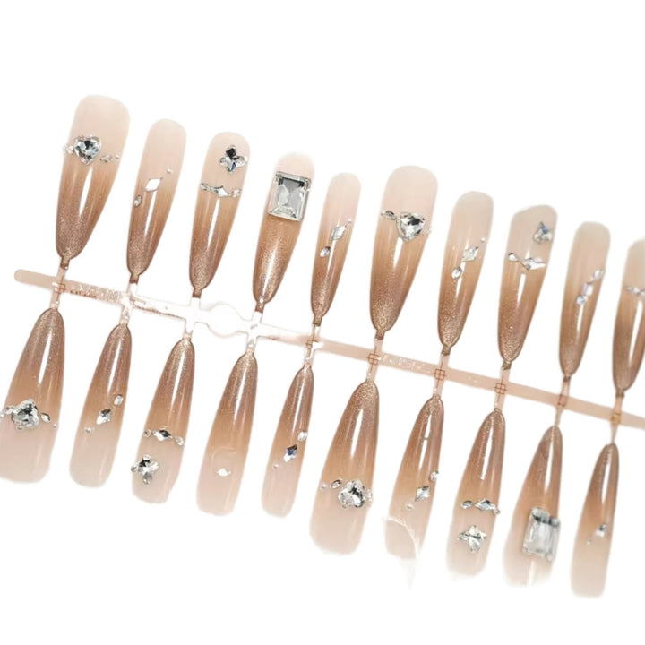 Artificial nails with sparkling rhinestone decorations Kalsten