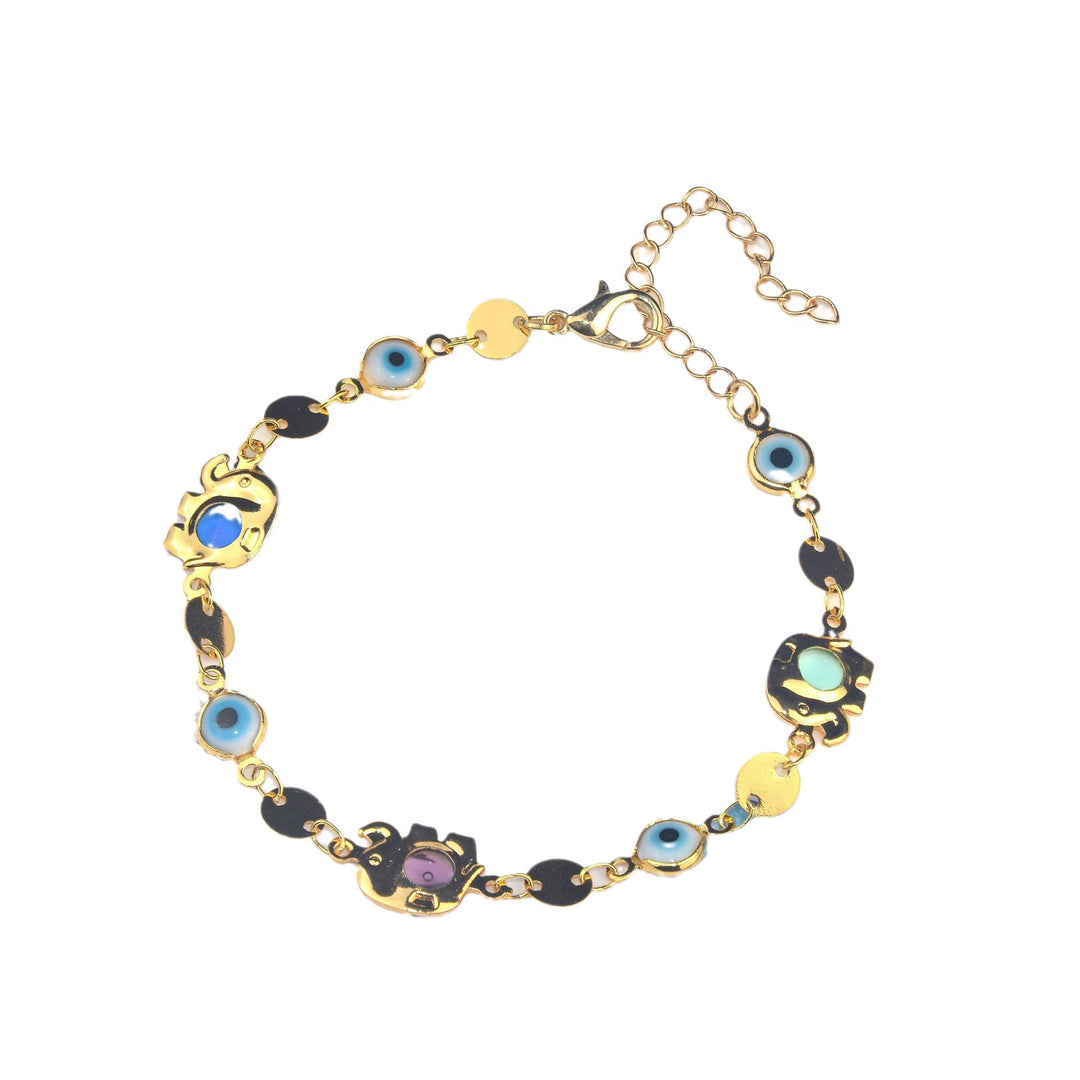 Colorful Eye Charm Statement Necklace Kalsten