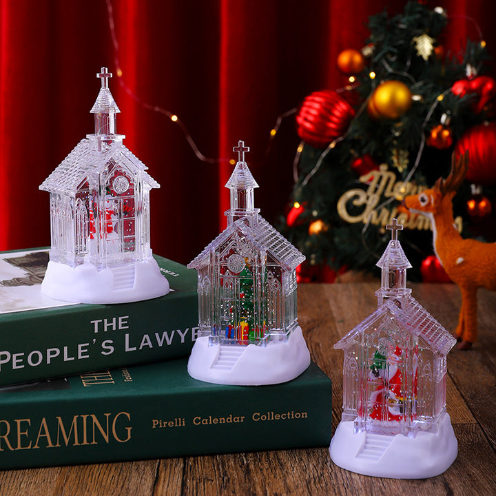 Decorative Christmas lantern with snowman scene Kalsten