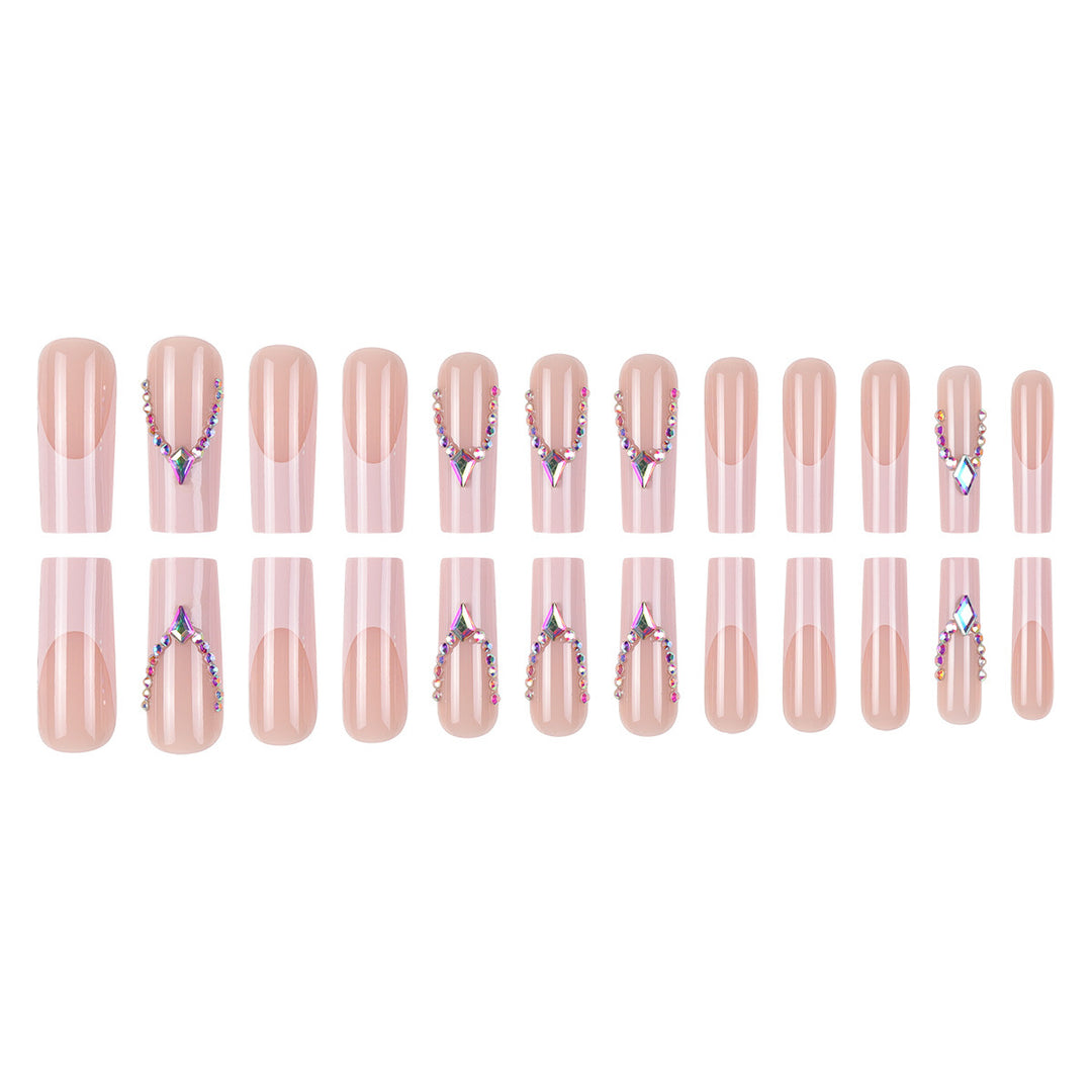 Rhinestone-Embellished Long Stiletto Press-On Nails Kalsten