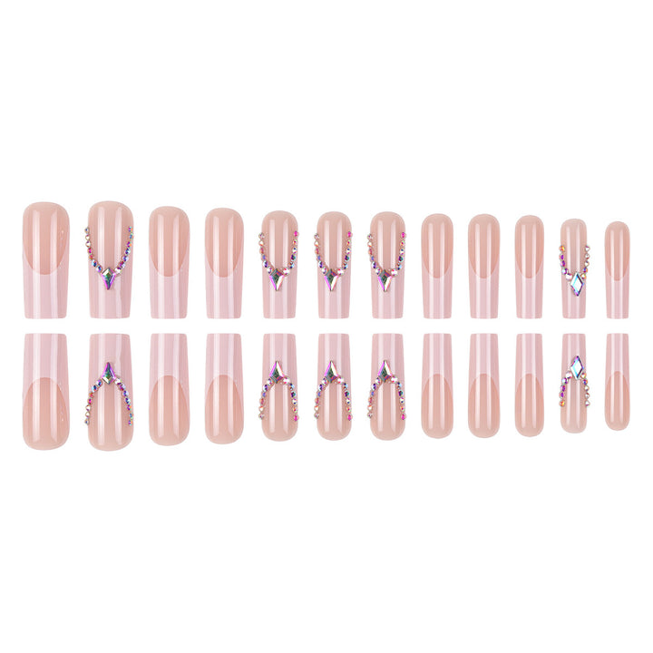 Rhinestone-Embellished Long Stiletto Press-On Nails Kalsten
