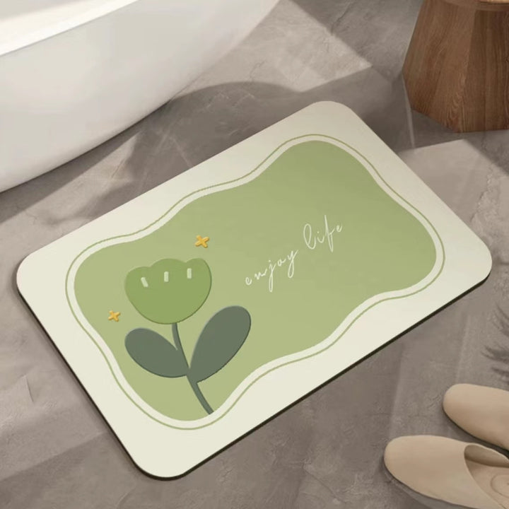 Artistic Floral Bath Mat Kalsten