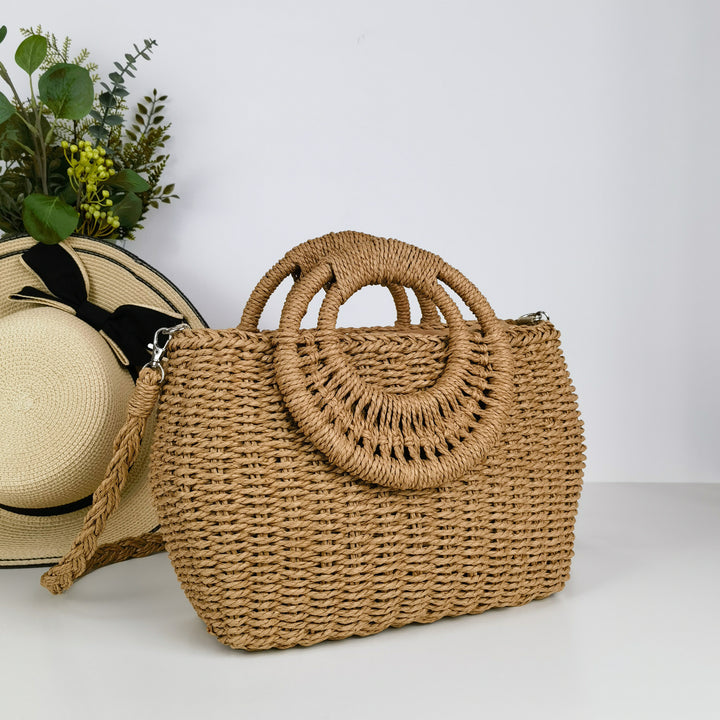 Handcrafted rattan bag with shoulder strap Kalsten