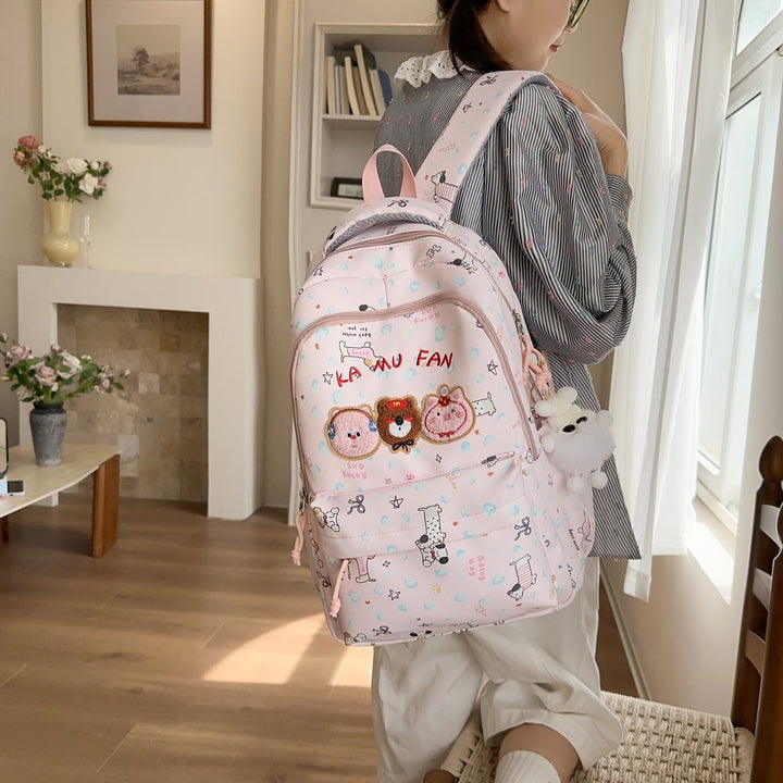 Embroidered Animal Character School Backpack Kalsten