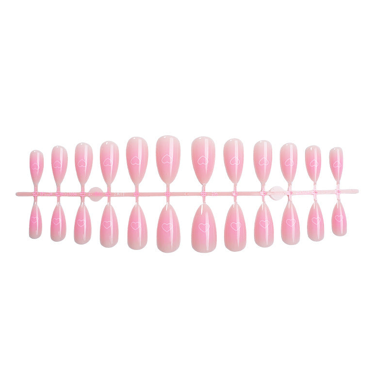 Heart-Embellished Press-On Nail Art Set Kalsten