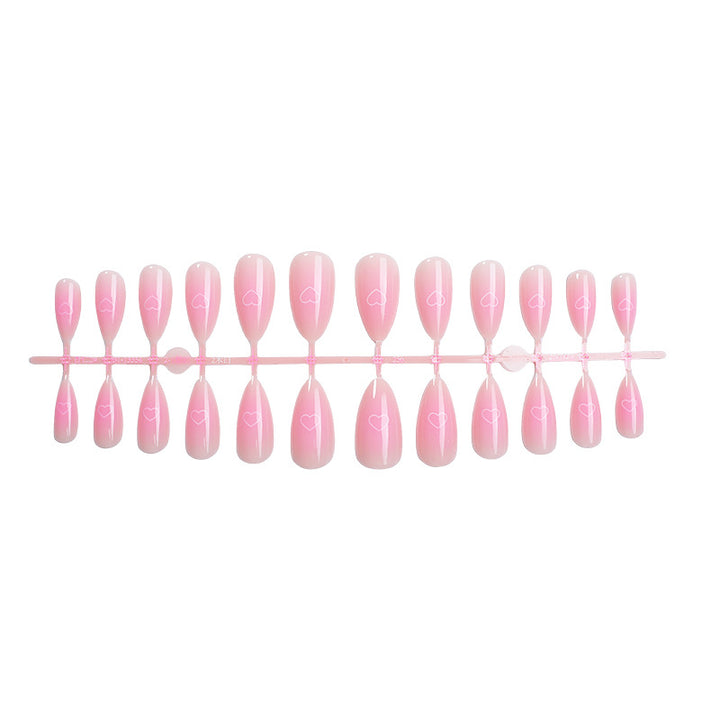 Heart-Embellished Press-On Nail Art Set Kalsten