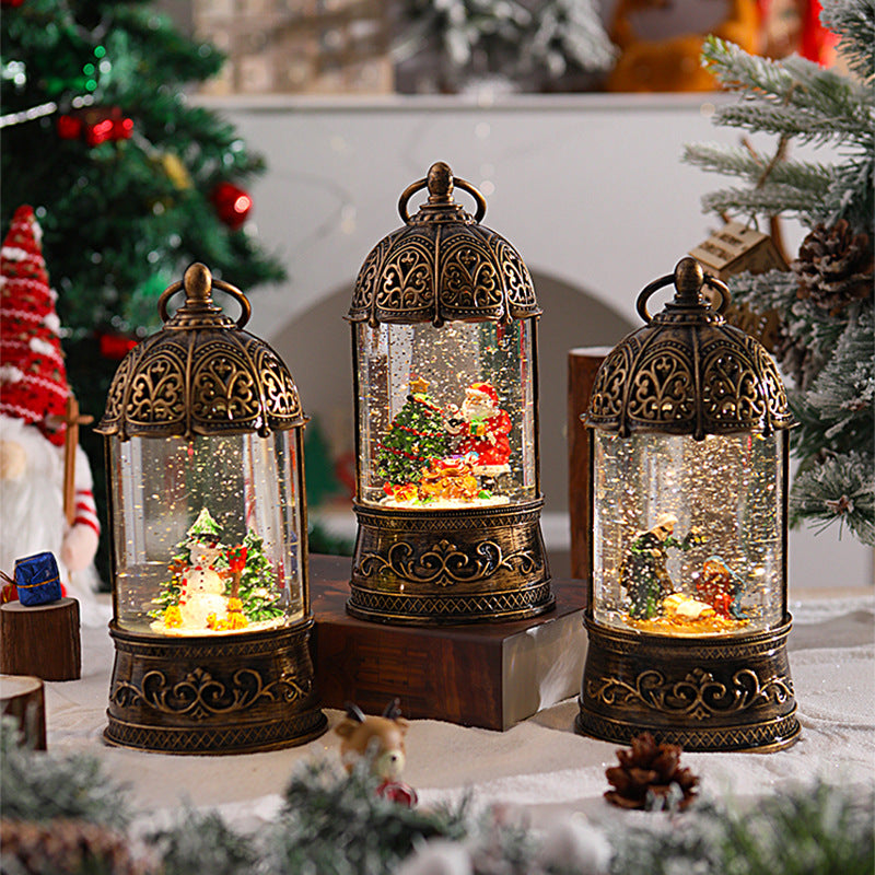 Elegant Christmas lantern with snow globe Kalsten