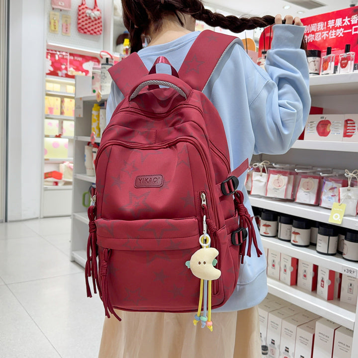 Stylish Star-Printed School Backpack Kalsten