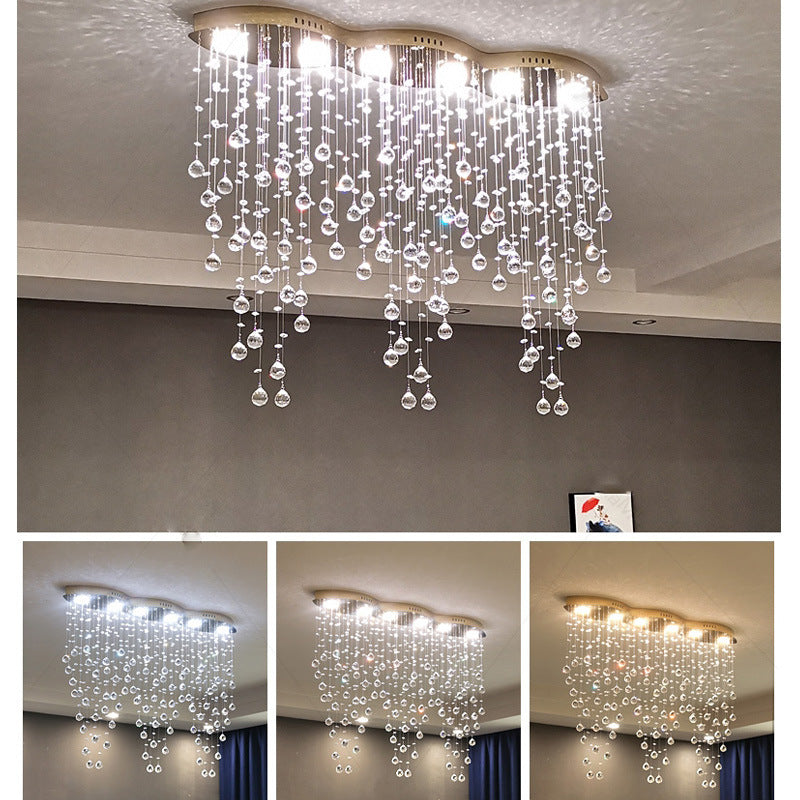 Crystal Raindrop Ceiling Light Fixture