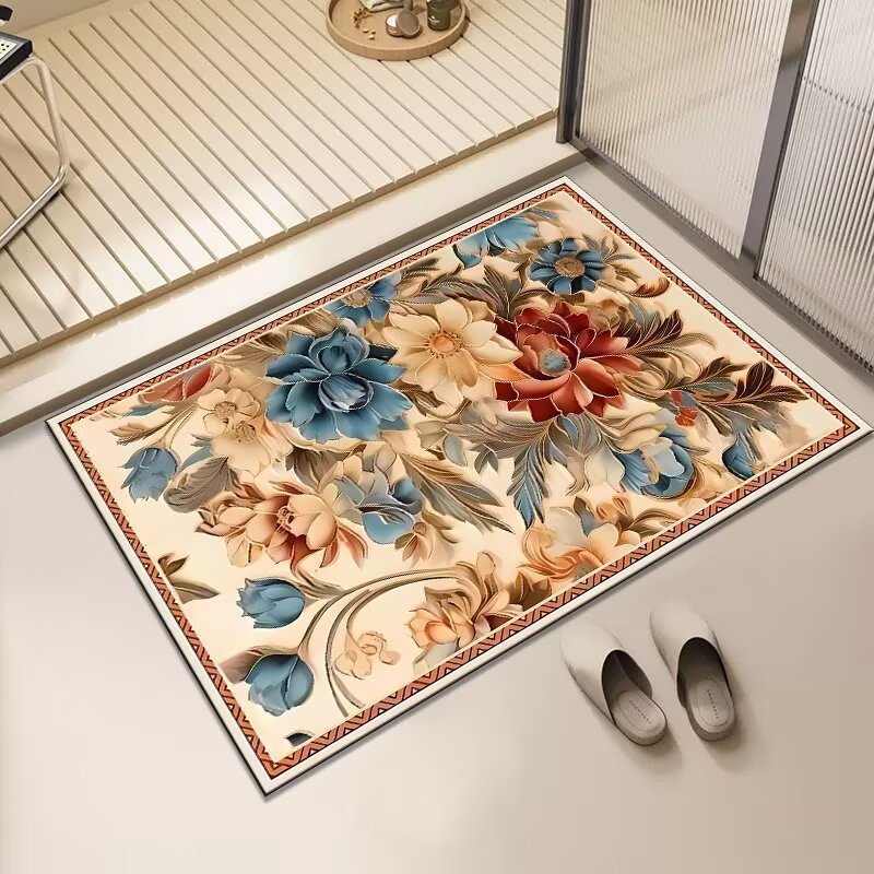 Floral Print Area Mat Kalsten