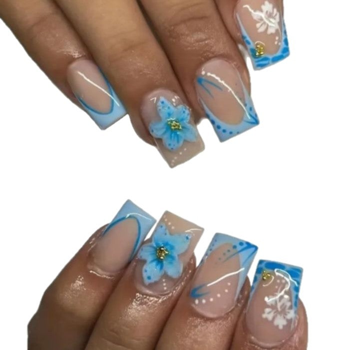 Decorative Floral Acrylic Nail Art Kalsten