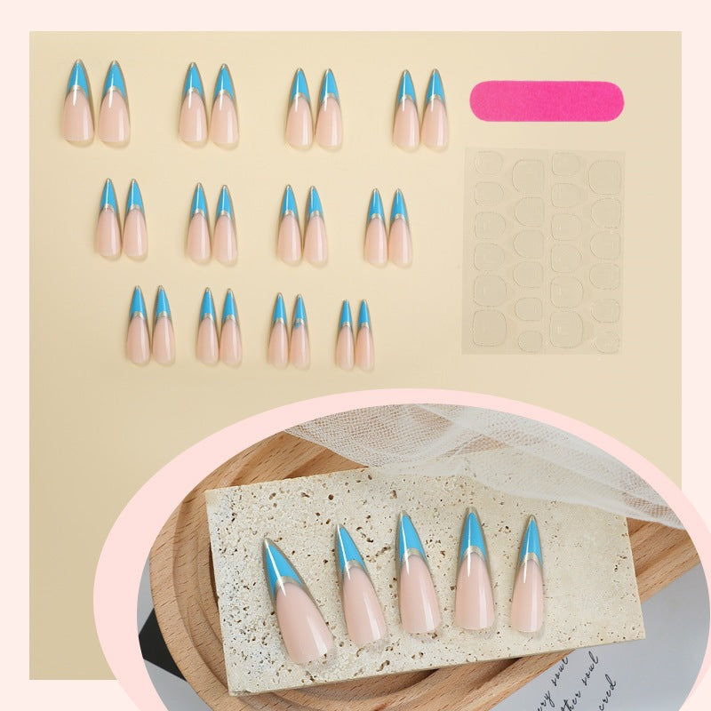Acrylic nail set with stylish, asymmetrical designs Kalsten