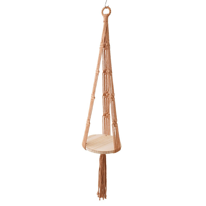Macramé Hanging Wooden Shelf Kalsten