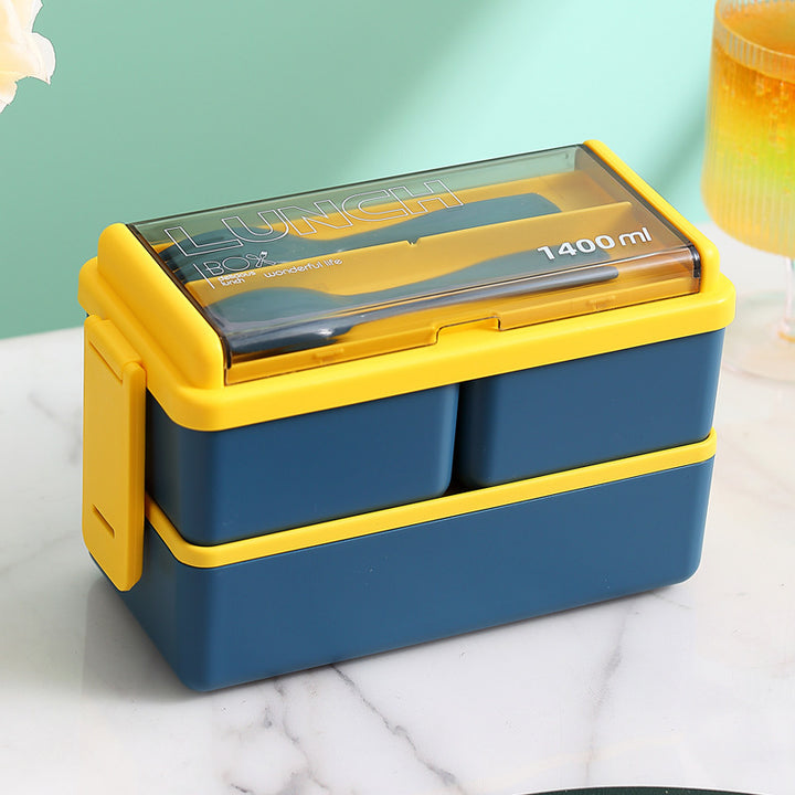 Multifunctional Food Storage Lunch Box with Built-In Utensil Set