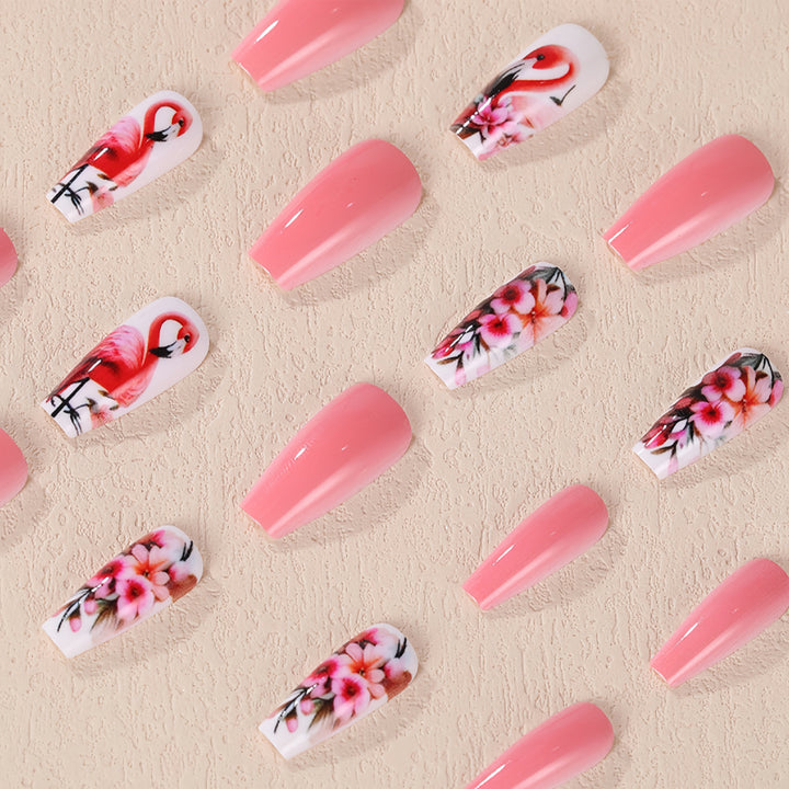 Nail Art Set with colorful flamingo and flower patterns Kalsten