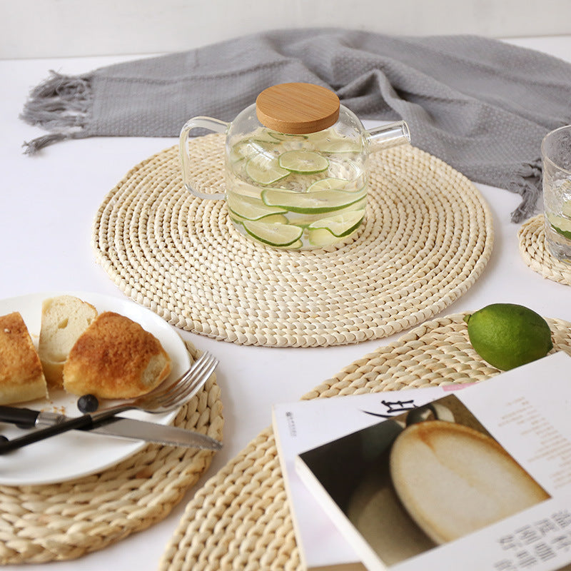 Round Coaster Made of Natural Fiber Kalsten