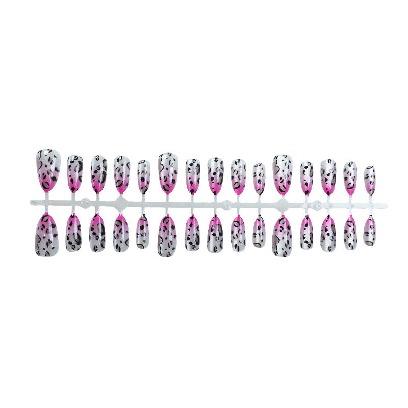 Artistic Leopard-Print Gradient Press-On Nail Set Kalsten