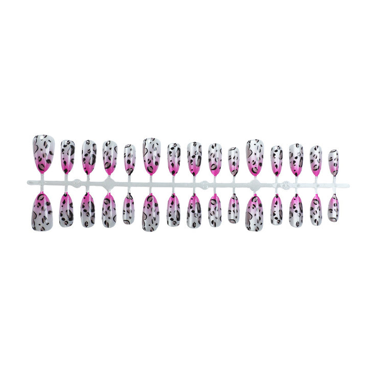 Artistic Leopard-Print Gradient Press-On Nail Set Kalsten