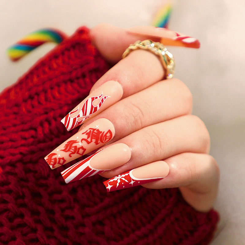 Artistic nail extensions in festive design Kalsten