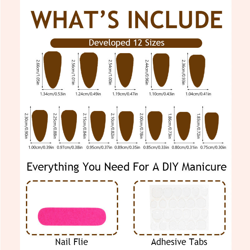 Artificial nail set with delicate floral motifs Kalsten