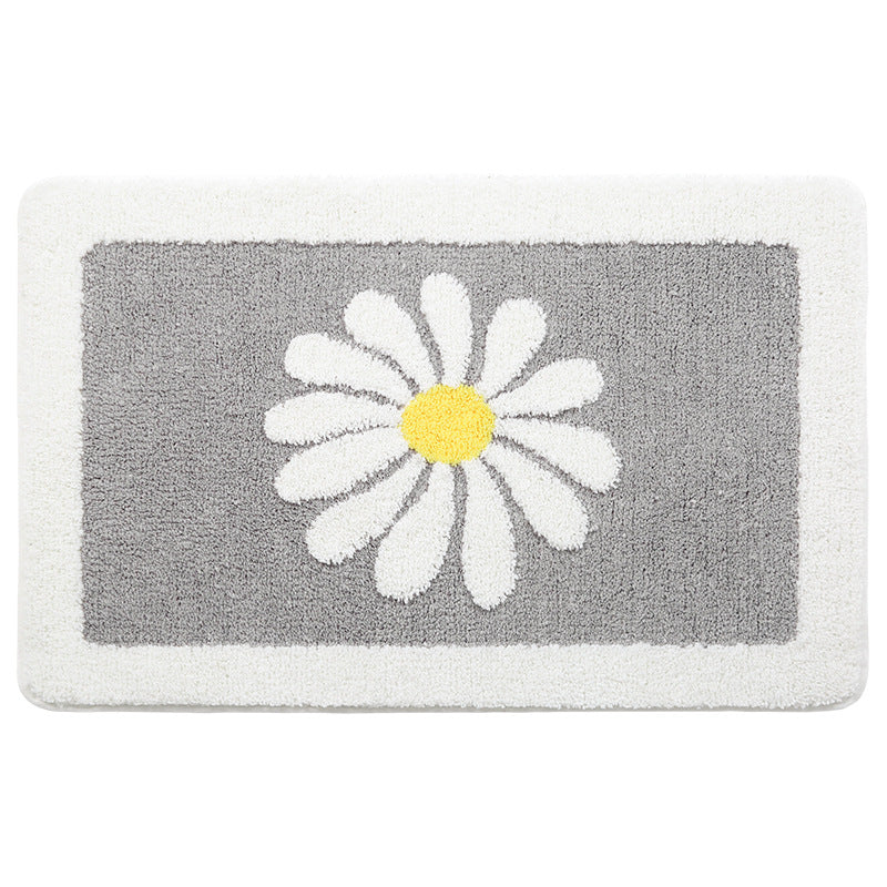 Floral Patterned Plush Bath Mat Kalsten