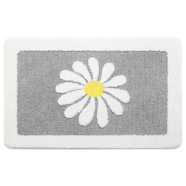Floral Patterned Plush Bath Mat Kalsten