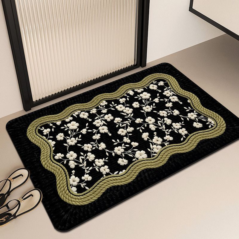 Floral Embroidered Area Mat