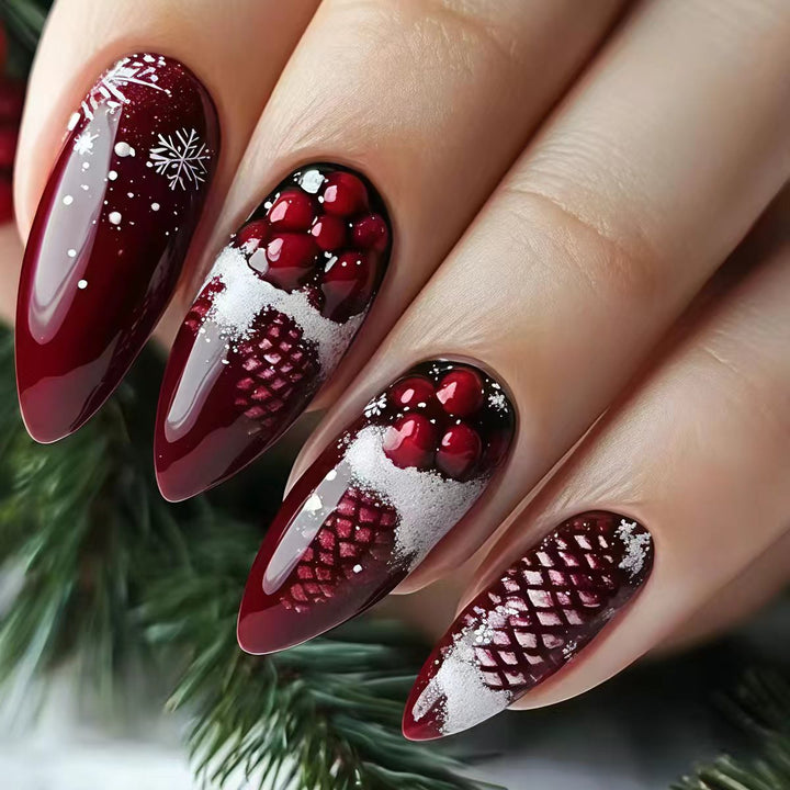 Artificial nails with festive winter design Kalsten
