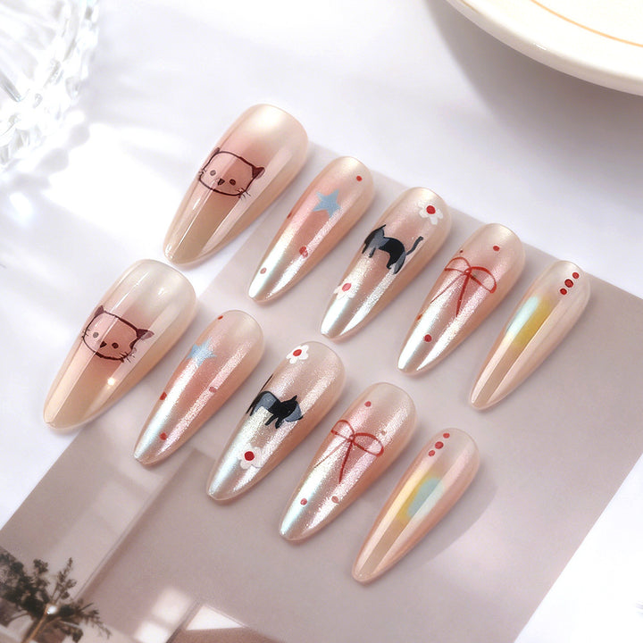 Whimsical Cat-Themed Press-On Nails Kalsten