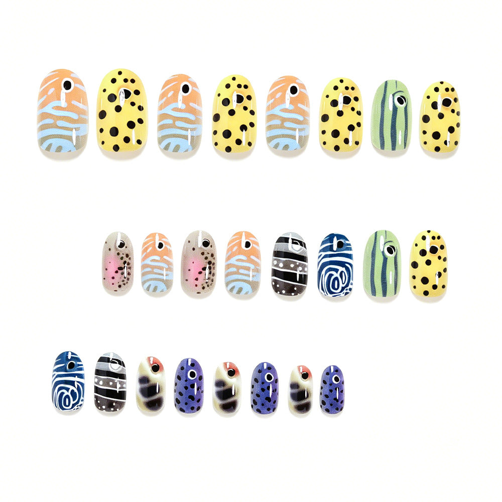 Artistic Patterned Press-On Nail Tips Kalsten
