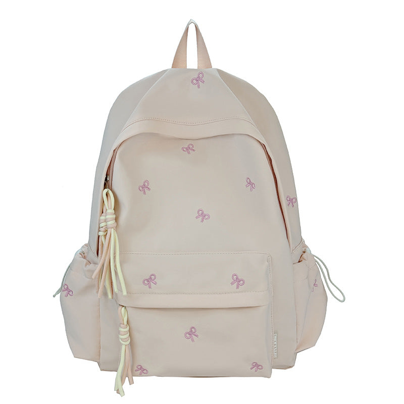 Backpack with Charming Bow Design and Practical Compartments Kalsten
