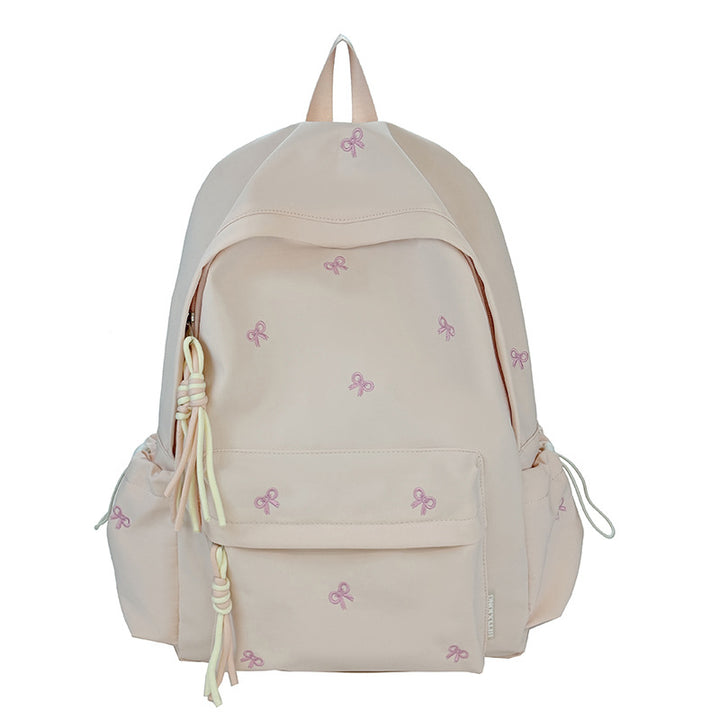 Backpack with Charming Bow Design and Practical Compartments Kalsten