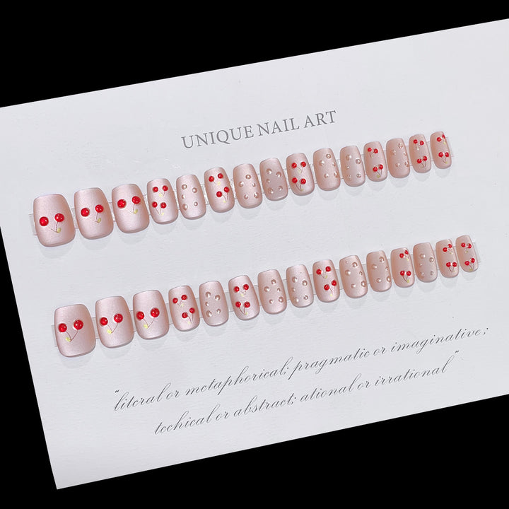 Artful nails with cherry motif Kalsten