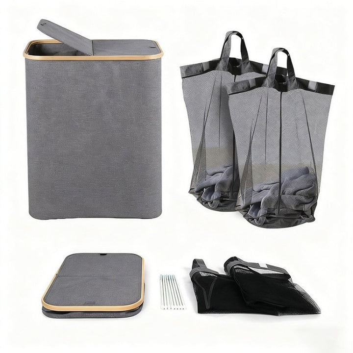 High-quality laundry basket with lid and handle Kalsten