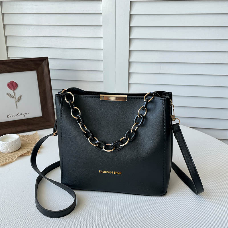 Chain-Accent Crossbody Handbag