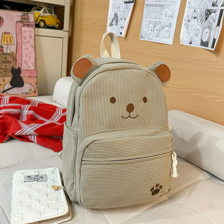 Backpack with Cute Bear Design and Practical Compartments Kalsten