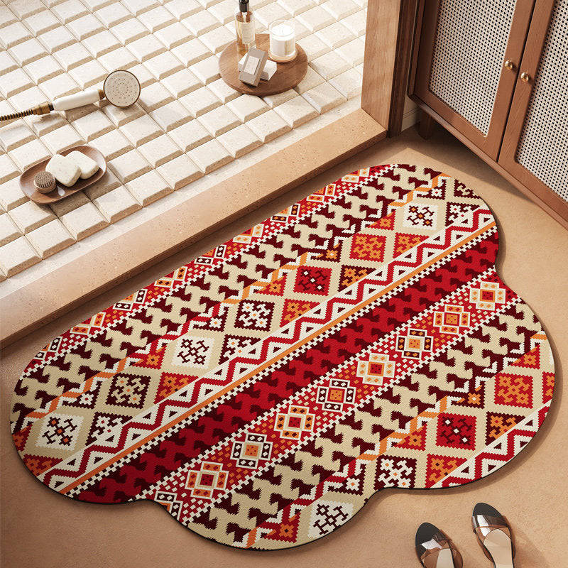Stylish Bohemian Floral Bath Mat