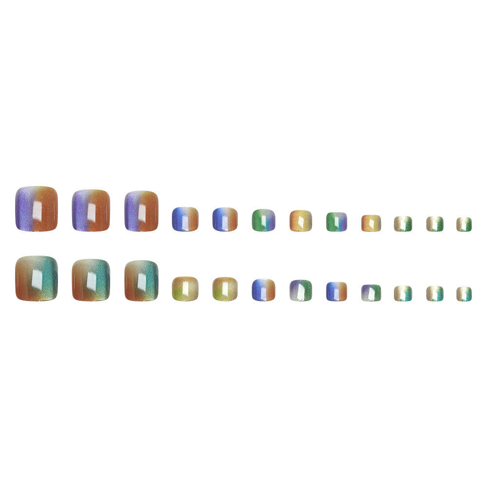 Artificial Nail Set with Sparkling Gradient and Glitter Kalsten
