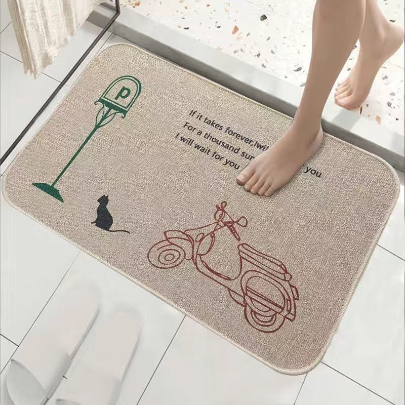 Cat-Themed Non-Slip Bath Mat
