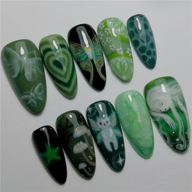 Artistic Cartoon-Themed Press-On Nail Art Set Kalsten