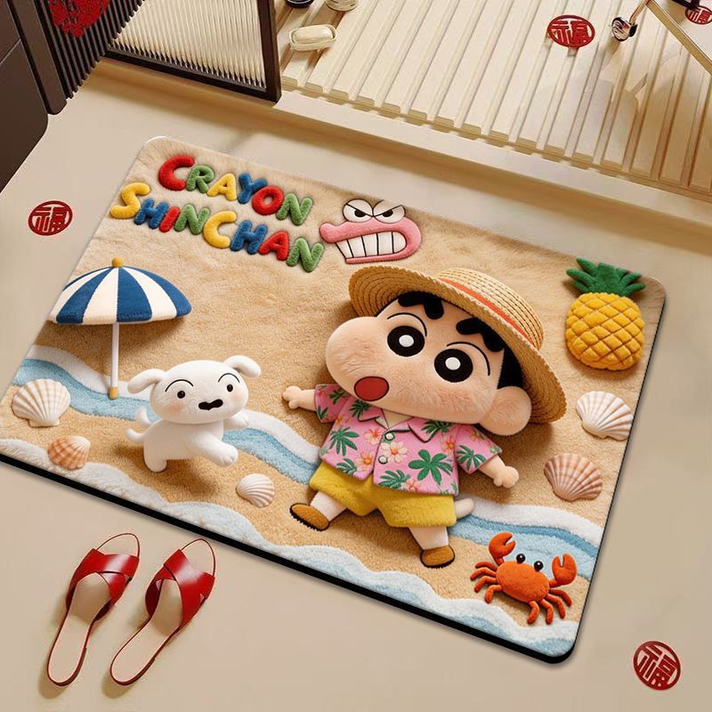 Cartoon-Themed Plush Bathroom Mat
