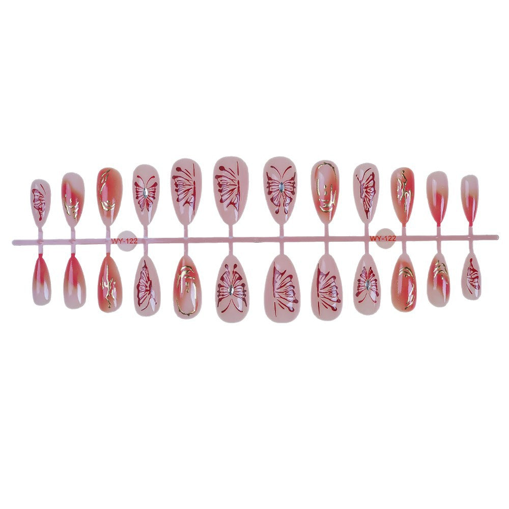 Elegant Hand-Painted Press-On Nail Art Kalsten
