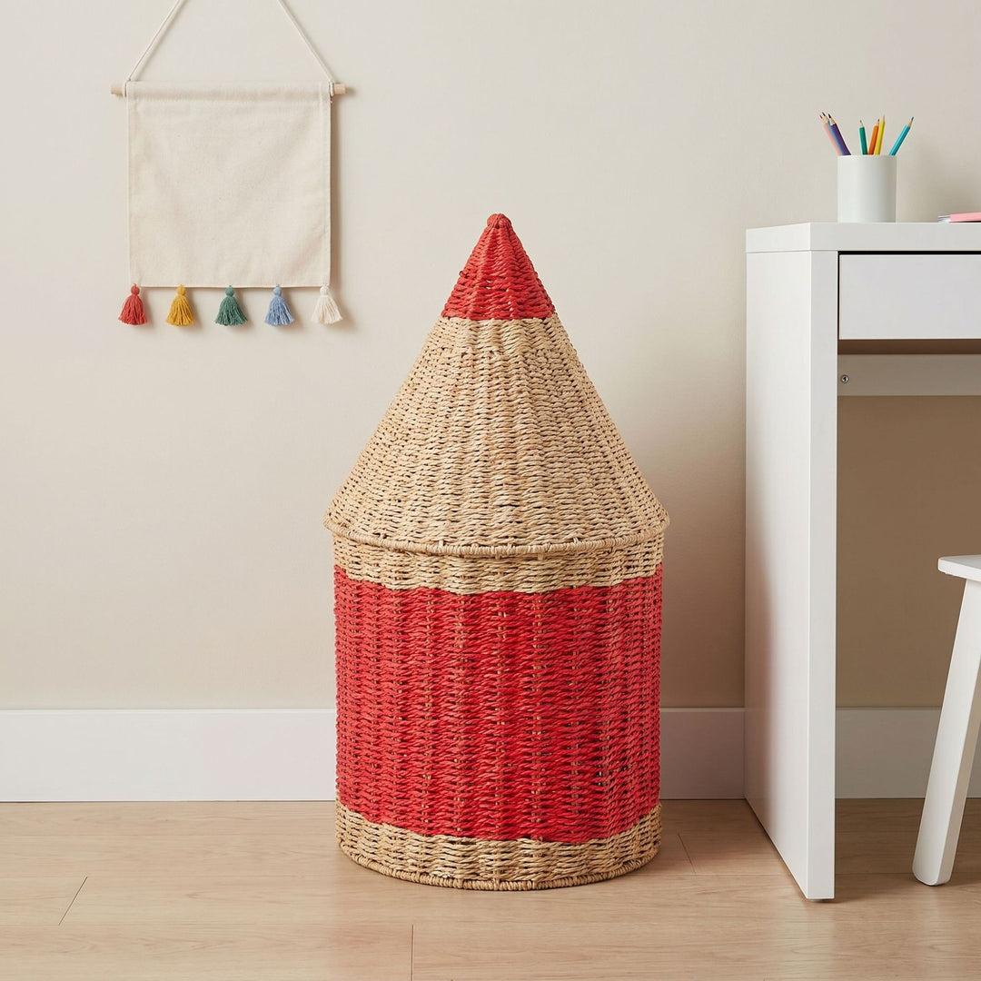 Playful storage basket in pencil design Kalsten